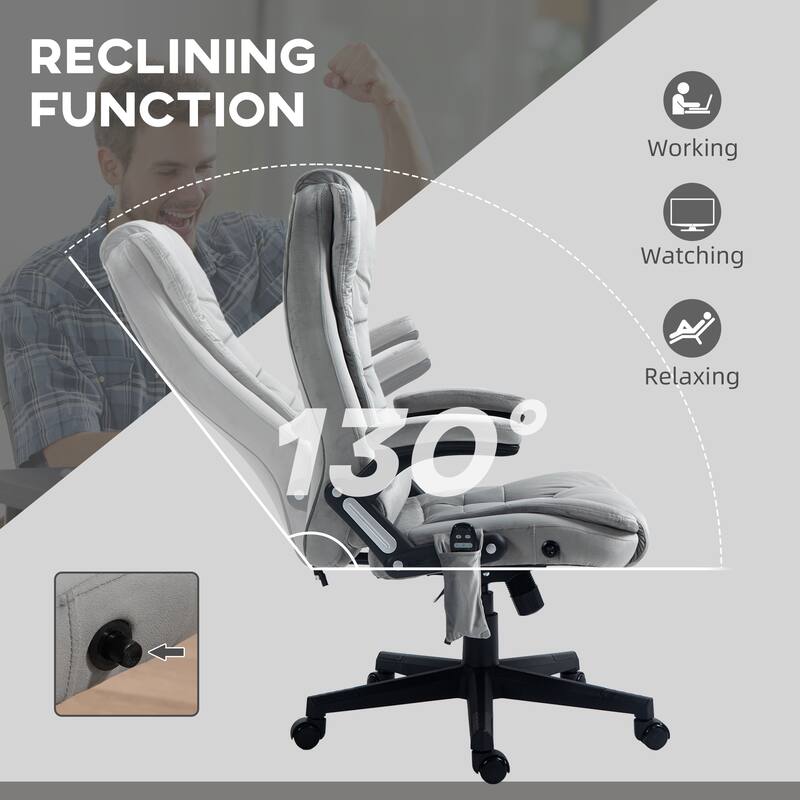 6-point Vibration Waist Massage Office Chair, Comfortable, Breathable, Leisure and Adjustable Backrest Computer Chair