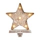 preview thumbnail 34 of 44, Glitzhome 7.5" H Christmas Silver LED Tree Star Gift Box Heavy Duty Stocking Holders Mantel Ornament Star