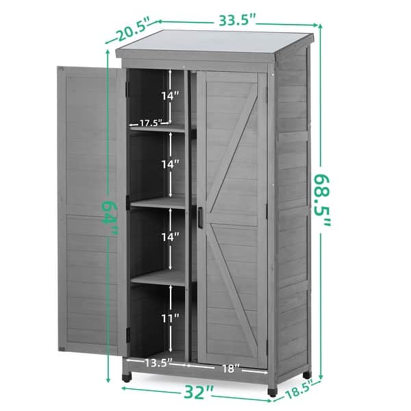 Outdoor Storage and Metal Top,Garden Storage Shed,Outdoor 68