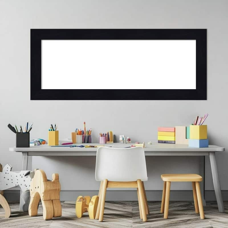 Amanti Art Shiplap Navy Framed Dry Erase Magnetic Board
