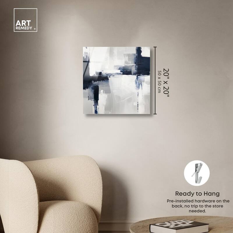 Blue Cascades on Still White Acrylic by Art Remedy, Ready to Hang
