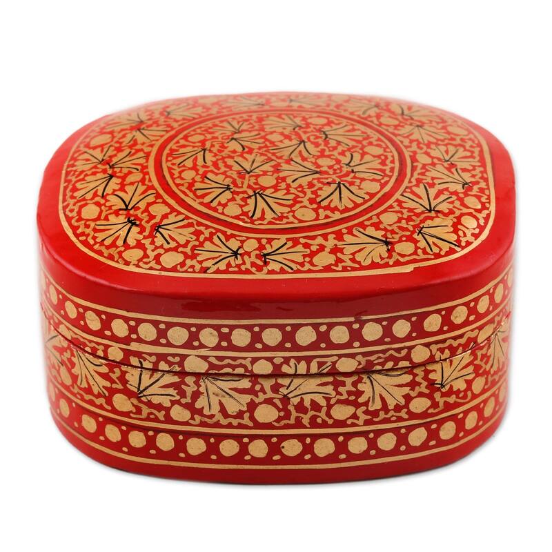 Novica Handmade Kashmir Rendezvous Papier Mache Decorative Box
