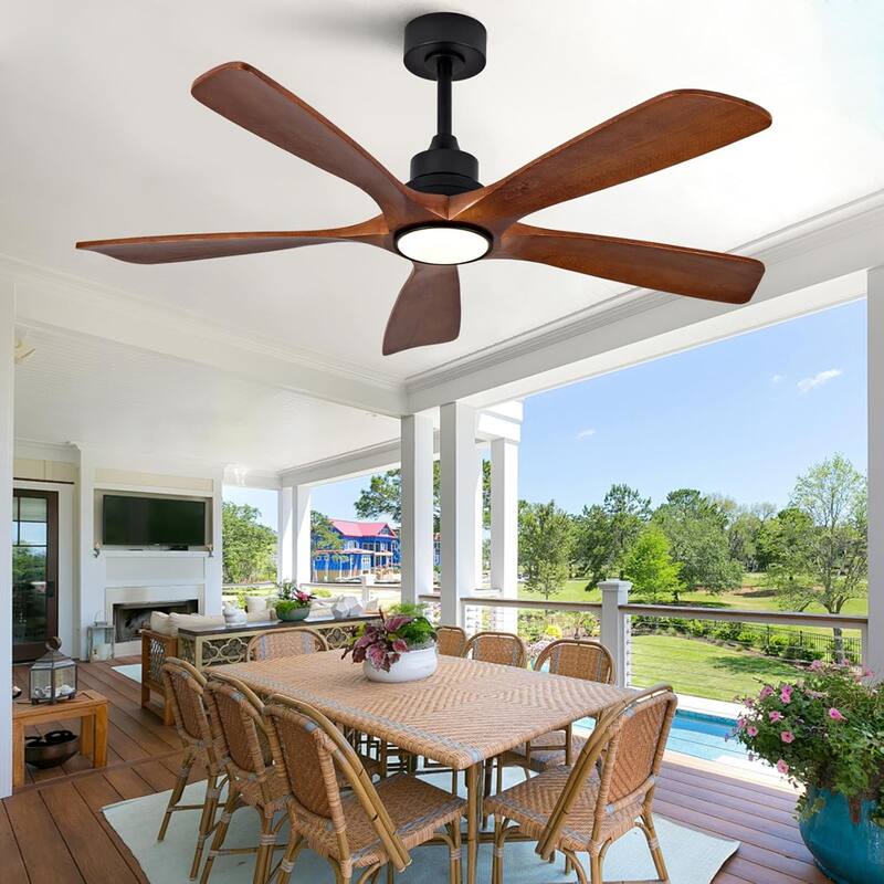42/52 Inch Ceiling Fan,Electric Fan with Lights & Remote Control,Dimmable 3-Color LED