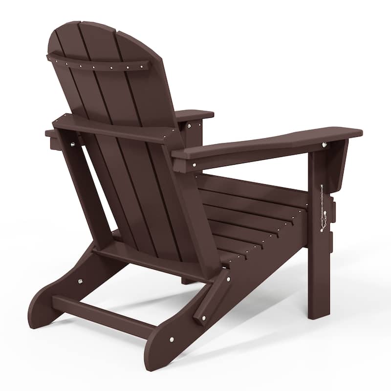 Polytrends Laguna Weather Resistant Outdoor Patio Folding Adirondack Chairs (Set of 4)