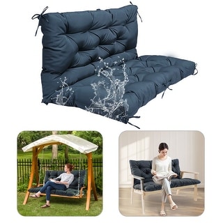 Outdoor Swing Cushion Waterproof 3 Seater Swing Cushion | Thickened 4in Bench  Pad With Ties For Patio, Porch, Garden Patio Swing Cushions 3 Seater Garden Bench Swing Seat Cushion Swing Replacement Cushions with Ba