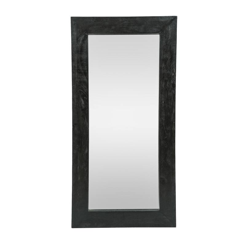 Roomfitters Large Full Length Floor Mirror, Rustic Farmhouse Standing Leaner Wood Frame for Living Spaces, Black+Brown
