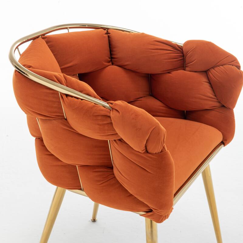 Shubert Glam Velvet Woven Accent Chair by GDFStudio - 28.70"L x22.20"W x 29.50"H