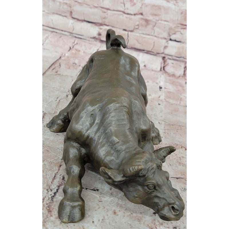 Bronze Sculpture Statue Abstract Imitative Bull Horns Figurine Stock Broker Sale Gift Decor