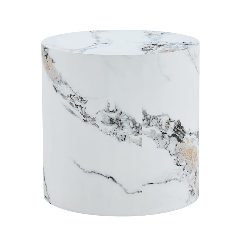 The cylindrical table with its patterned design can be easily integrated into a variety of interior styles, small dining tables