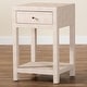 preview thumbnail 11 of 10, Dansby Modern Beige Faux Shagreen 1-Drawer End Table