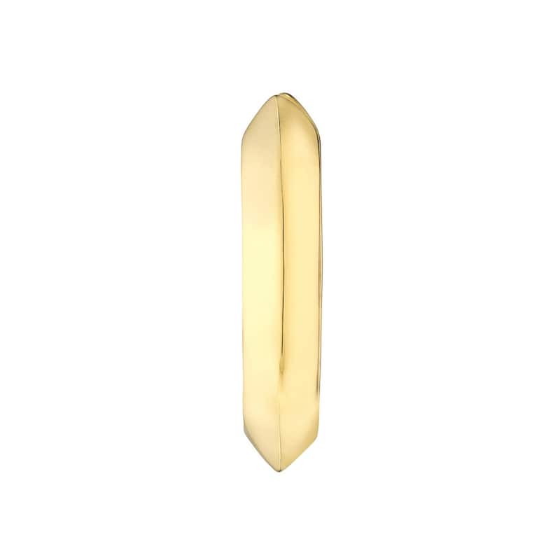 Curata 10k Yellow Gold 13.2x3.39mm Knife Edge Oval Hoop Earrings