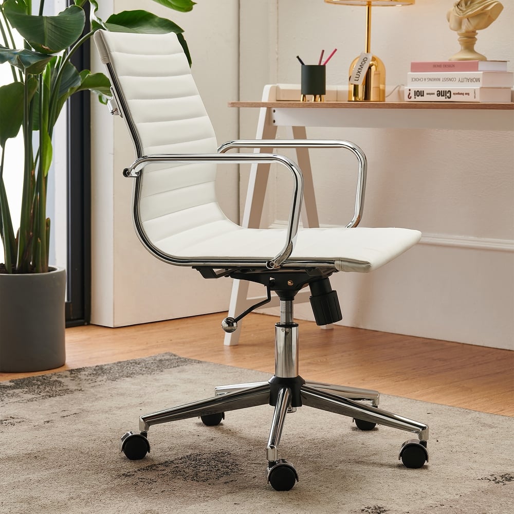 LUXMOD Ribbed Home Office Computer Chair Desk Chair