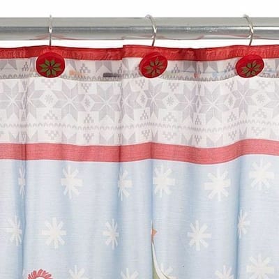 Polyster Christmas Holiday Theme Penguins Shower Curtain 70" X 72 "