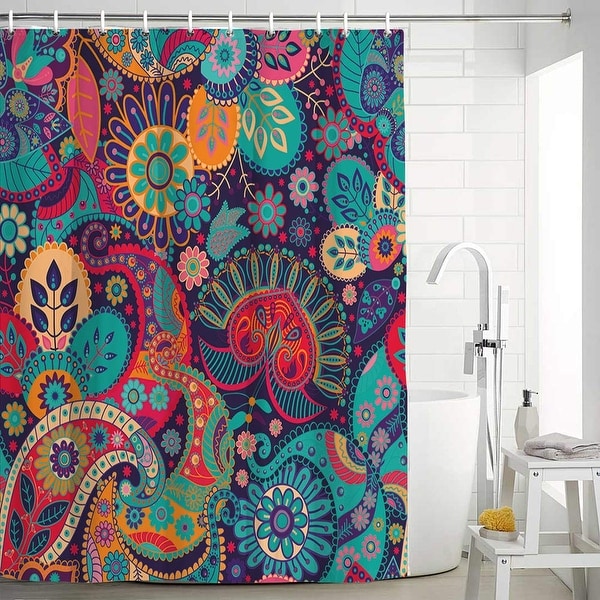 Arabesque Bathroom Shower Curtains Colorful