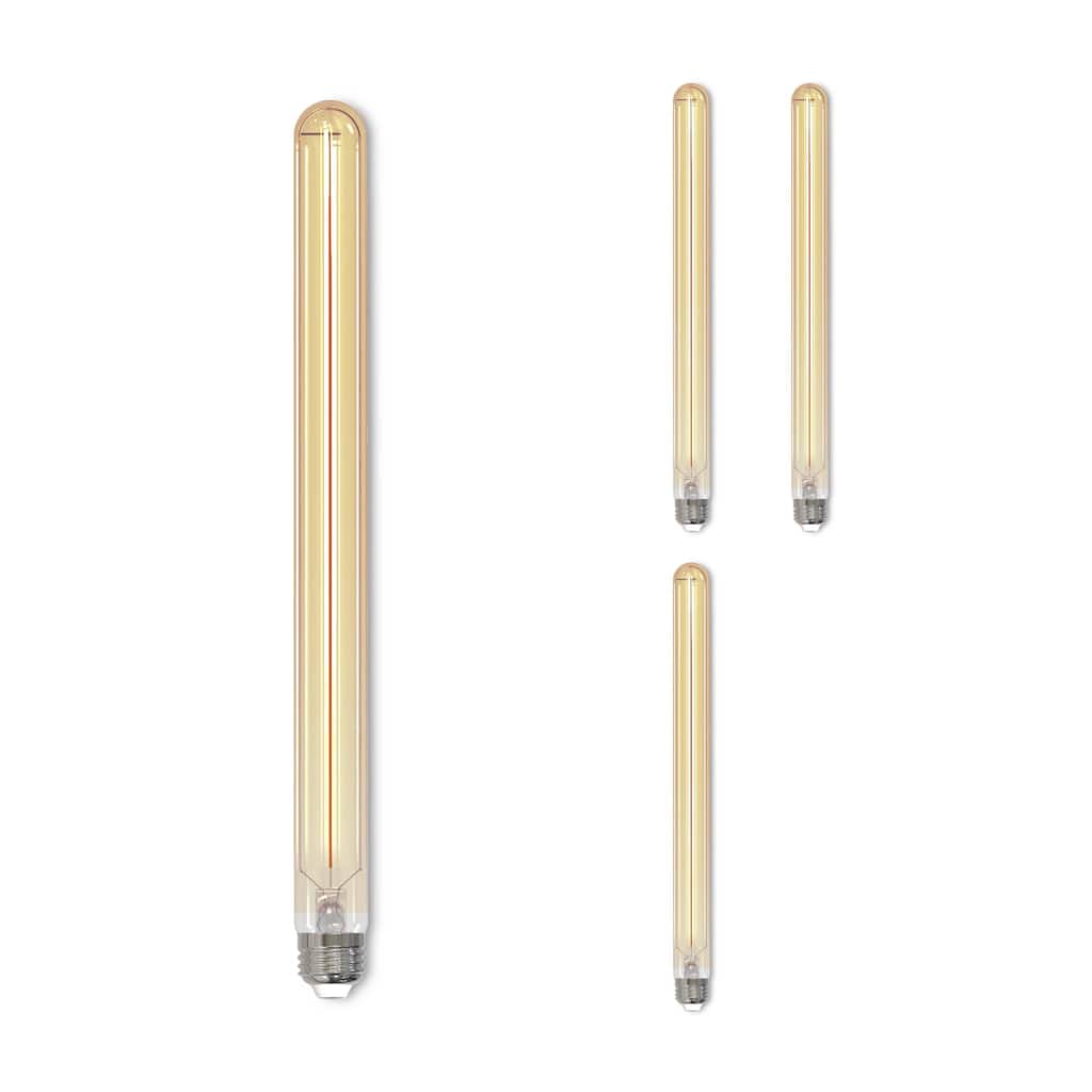 Bulbrite LED Filament Pack of (4) 5 Watt Dimmable 15 Inch T9 Light Bulb with Antique Glass Finish and Medium (E26) Base