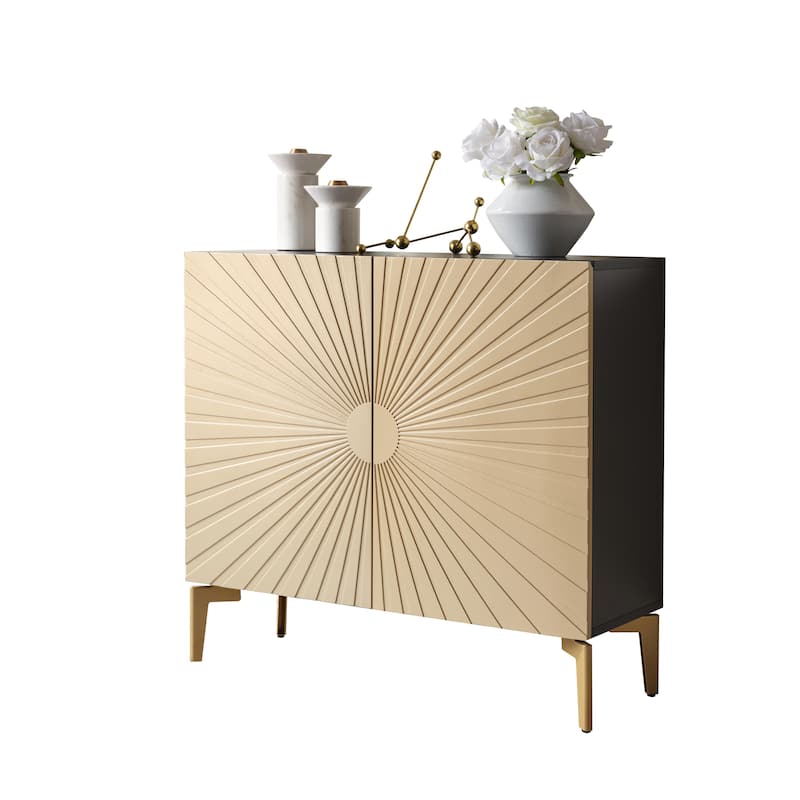 Arvo Wood Console Table with Metal Legs and Hidden Storage - 32"L x 12"W 30"H