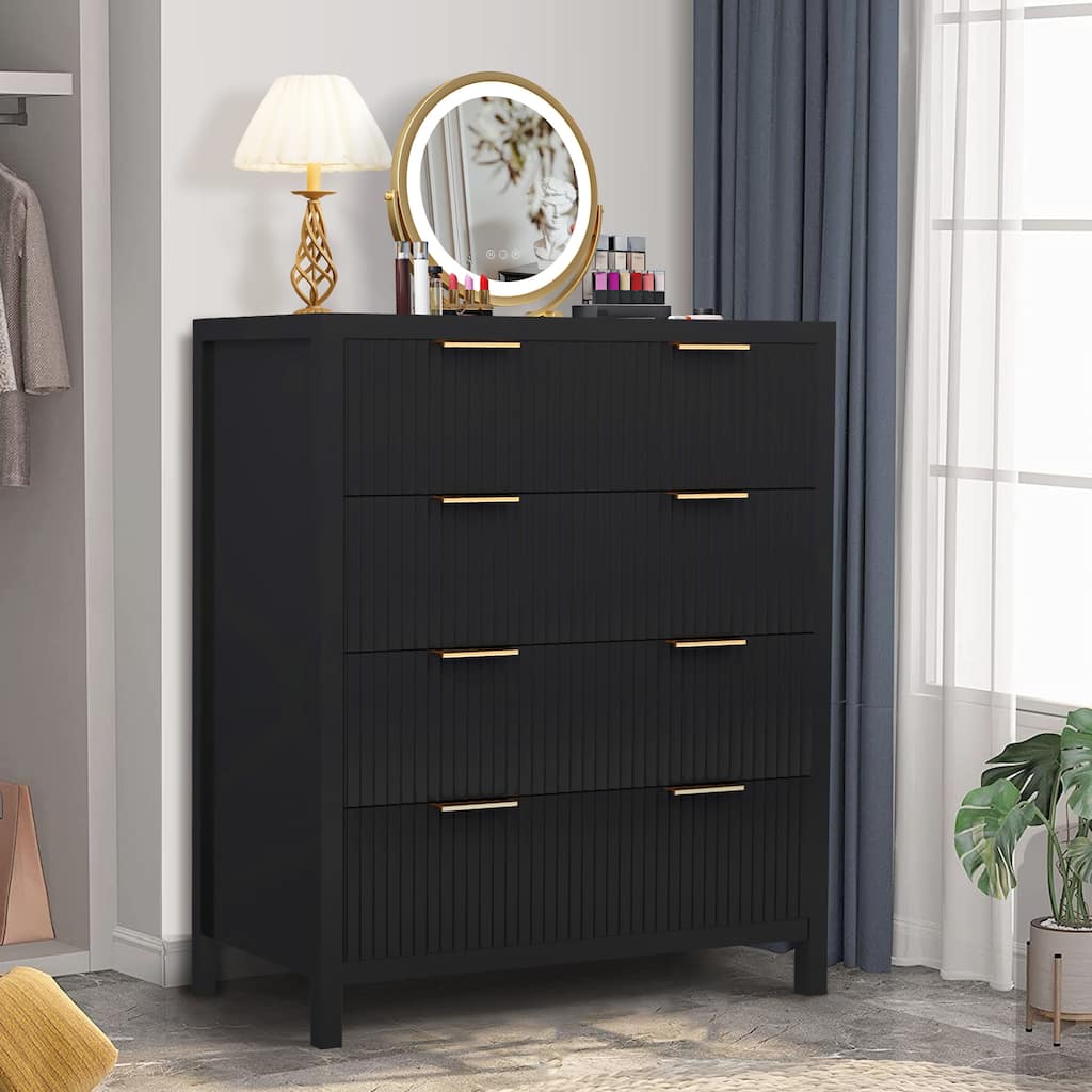 Wooden 4-Drawer Storage Cabinet Dresser