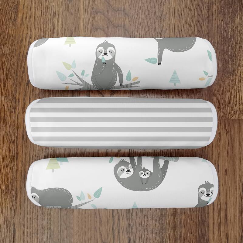 Sweet Jojo Designs Blue Jungle Sloth Absorbent Burp Cloths 3 Pack Set Turquoise Grey and Green Gender Neutral Botanical Animal