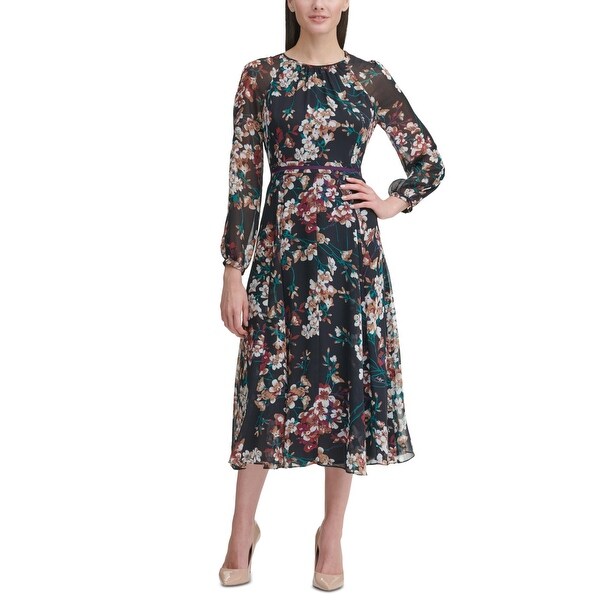 tommy hilfiger floral chiffon dress