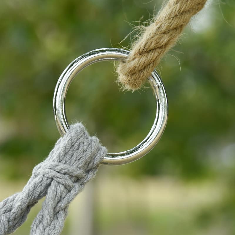 2-Person Hammock Chair Macrame Swing with Soft Cushion Hanging Cotton Rope Chair