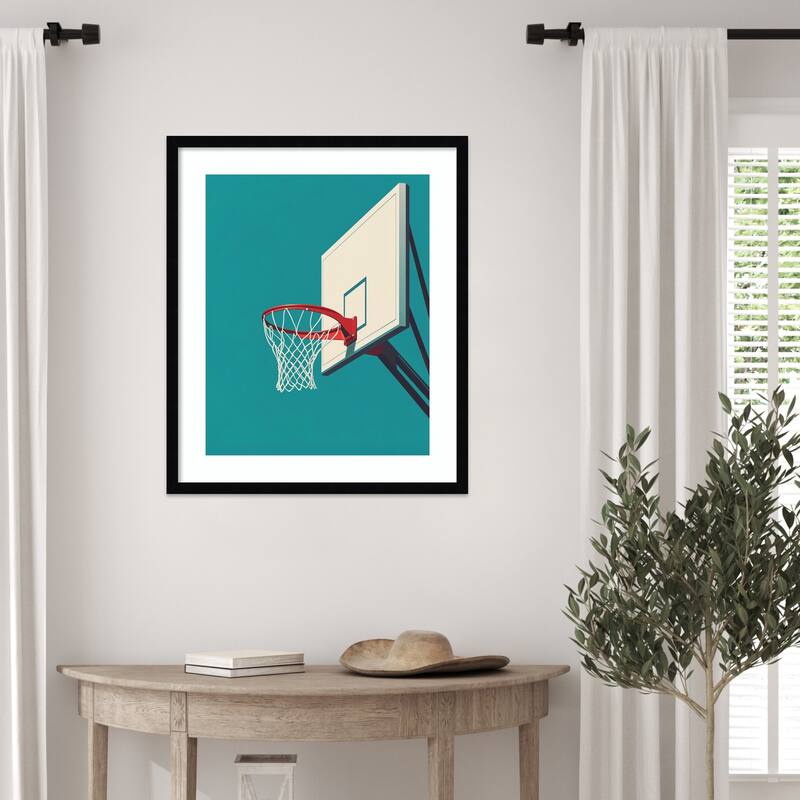 Basketball by Andreas Magnusson Wood Framed Wall Art Print