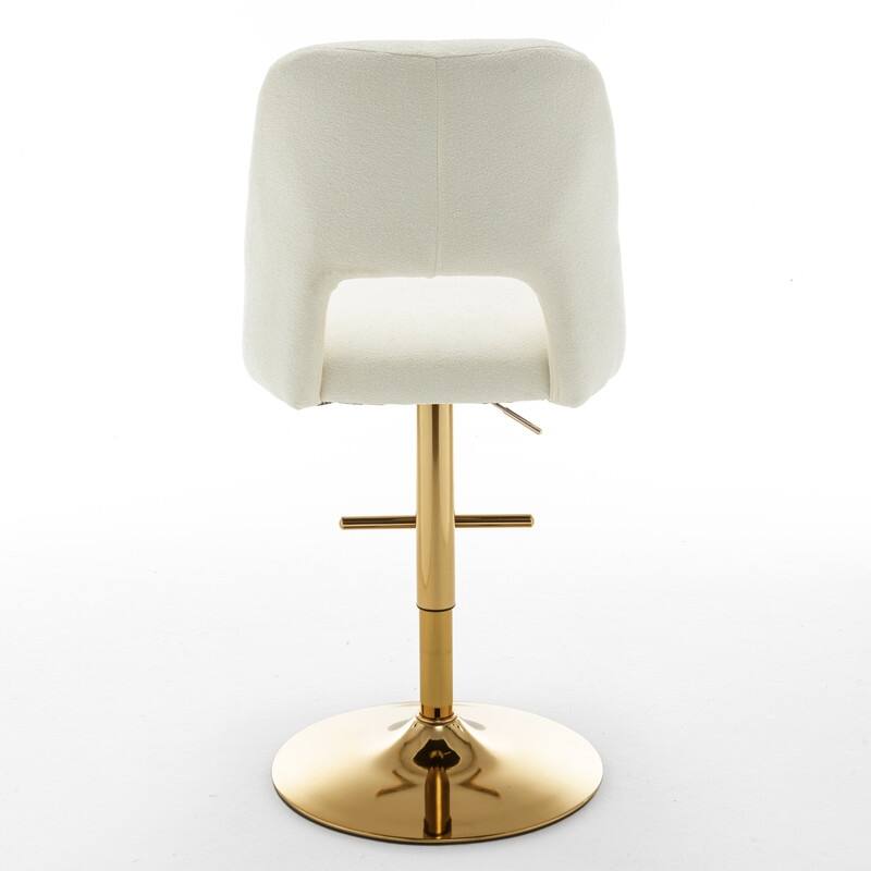 Best Quality Furniture Adjustable Textured Fabric Barstools with Chrome Finish Base (Set of 2)