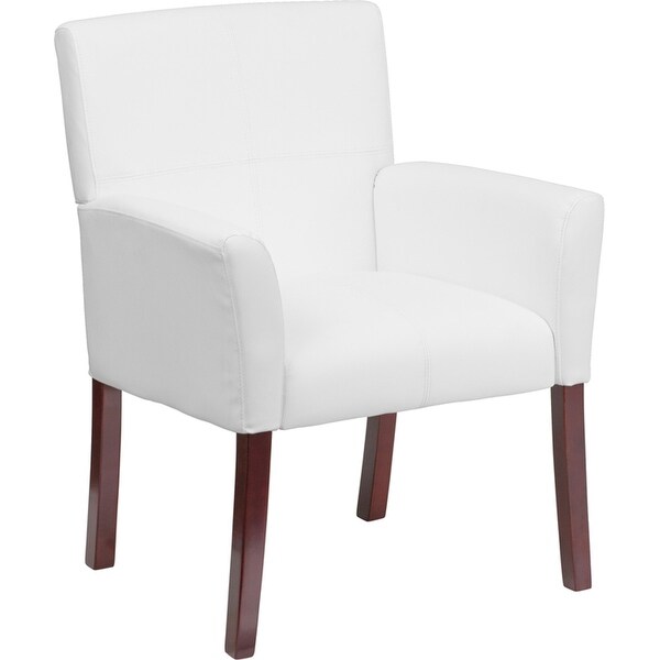 Shop Silkeborg White Leather Executive Side Reception ...