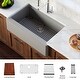 preview thumbnail 5 of 49, Karran 34" Undermount Large Single Bowl Quartz Farmhouse Workstation Kitchen Sink