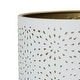 preview thumbnail 2 of 6, Boho Metal Planter Pot With 4-Leg Wood Base - White & Gold