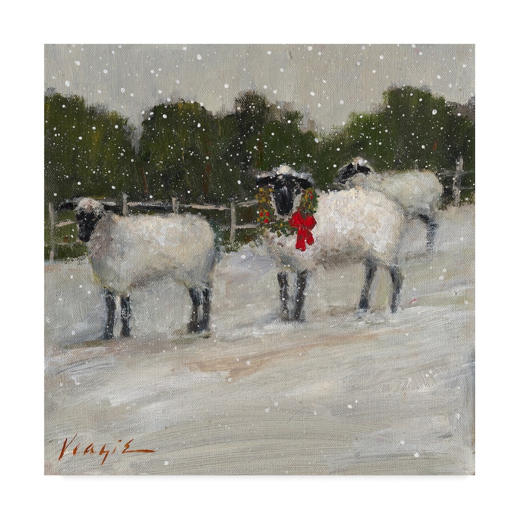 Mary Miller Veazie 'Sheep In Snow' Canvas Art