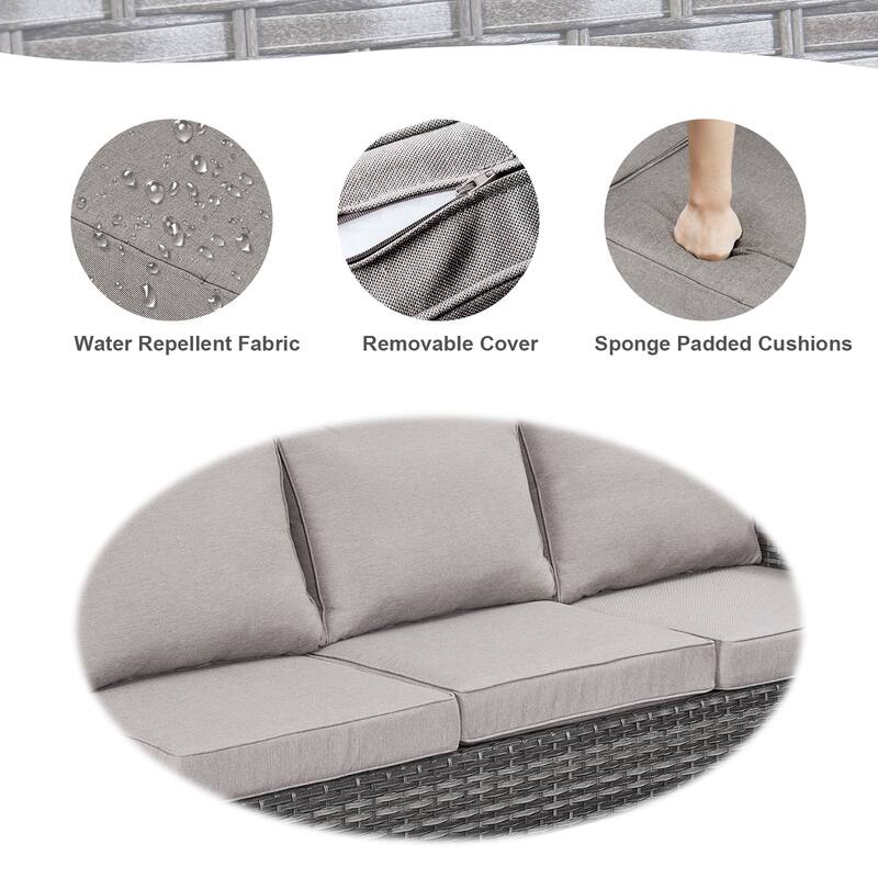 Outdoor Fire Pit Conversation Sofa Sets with Storage Table