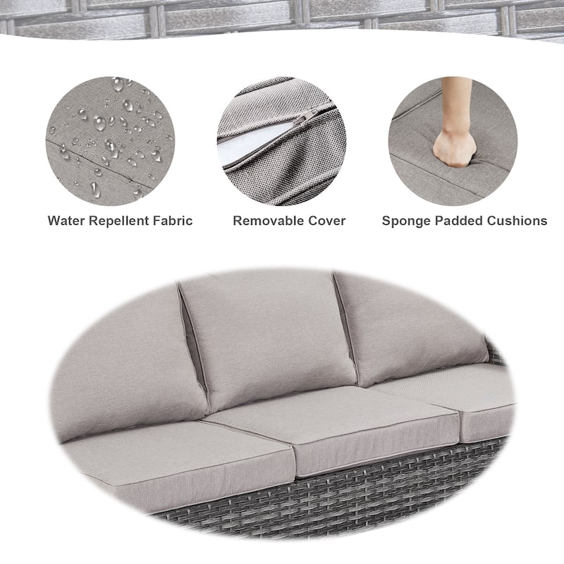 Outdoor Sectional Sofa, Patio Chairs, Ottomans Coffee Table