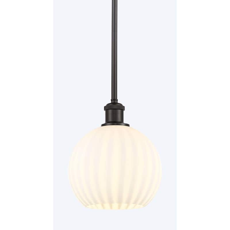 Innovations Lighting 516-1S-10-8 White Venetian Pendant White Venetian - Oil Rubbed Bronze / White Venetian