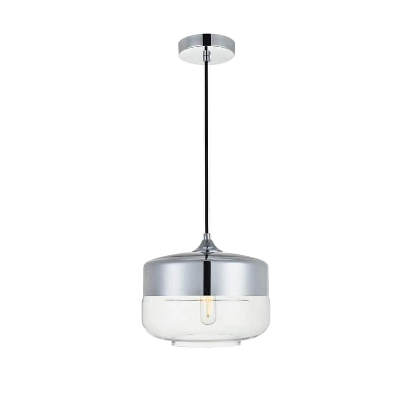 1-Light Pendant with 10 inch Clear Glass - Chrome