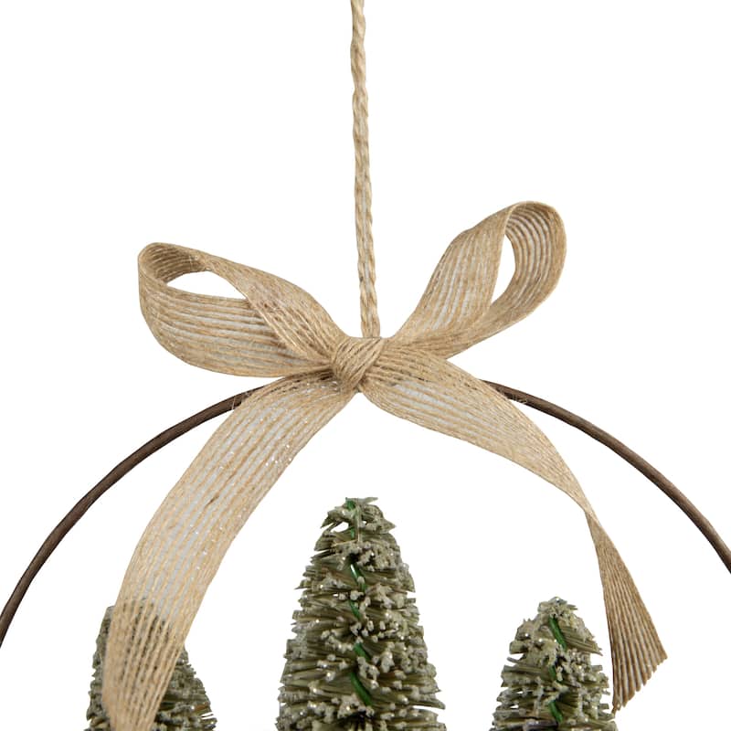 Frosted Mini Bottle Brush Trees Christmas Ornament - 7"