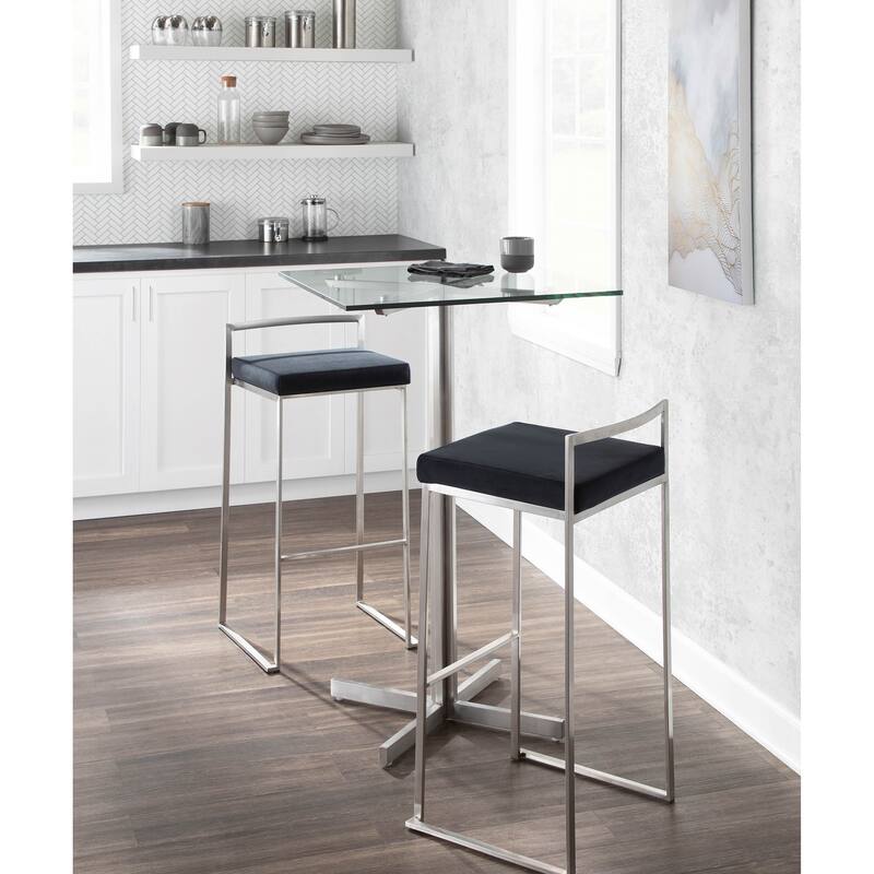 Silver Orchid Forrest Stainless Steel Stackable Fully Welded Bar Stool (Set of 3)