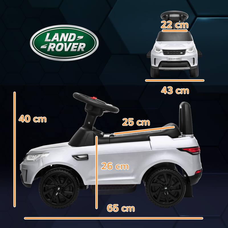 Land Rover Licensed 6V Ride on Push Car for Kids, 2 in 1 Sliding Car with Headlights, Music, Horn for 18-60 Months