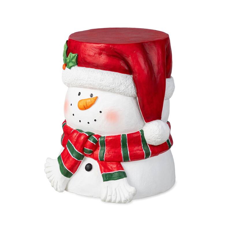 Glitzhome Christmas MGO Santa Snowman Home Stools or Accent Side Table