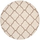 preview thumbnail 75 of 145, SAFAVIEH Hudson Shag Ariola Trellis 2-inch Thick Rug 5'3" Round - Ivory/Beige