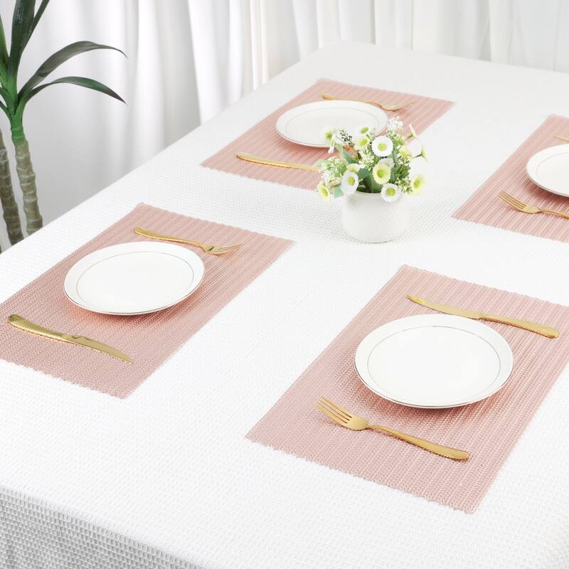 Farmhouse Placemats Set of 8 PVC Placemats for Dining Table Decor Indoor Outdoor Kitchen Table Mat Wipe Clean - 18*12in