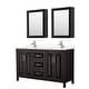 preview thumbnail 59 of 71, Daria 60 Inch Double Vanity, Cultured Marble Top, Medicine Cabinets Dark Espresso,Chrome Trim,Carrara Cult. Marble Top