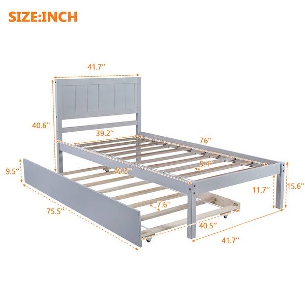 Twin size Platform Bed Wood Platform Bed with Trundle Bed Bath & Beyond 35170147