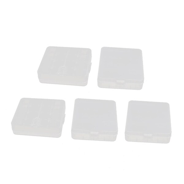 5Pcs 87mmx78mmx28mm Transparent Storage Case Hard Plastic Battery Organizer