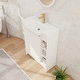 preview thumbnail 11 of 25, Beingnext 28" Bathroom Vanity With Sink, Freestanding Bathroom Vanity With 1 Door And 3 Shelves
