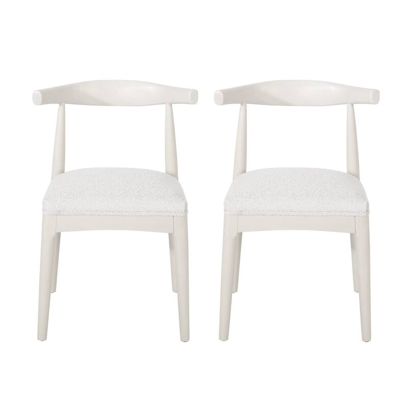 Cortina Fabric and Rubberwood Dining Chairs (Set of 2) by Christopher Knight Home