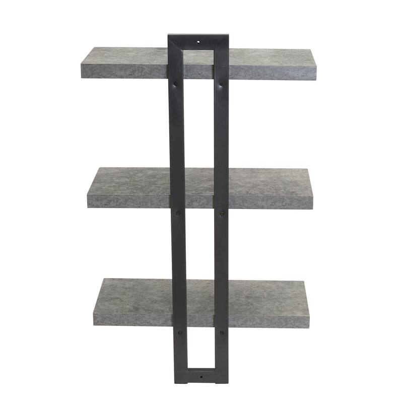 Household Essentials Wall Mounted Grey 3-tier Shelf