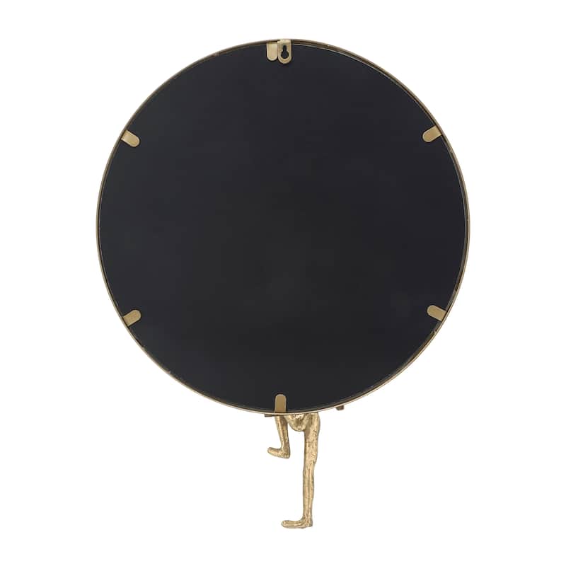 Sagebrook Home Round Iron Metal Mirror with Man Decor - 18" x 3" x 24"