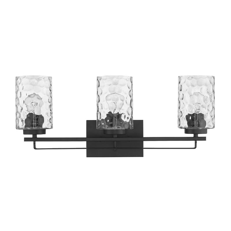 120 Voltage Transitional Flush Mount Vanity Light with Clear Glass Shade and Dimmable Hardwired Fixture