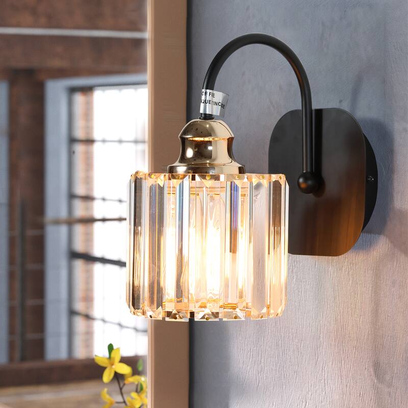 ExBrite Modern Rose Gold Dimmable Bathroom Crystal Vanity Lights