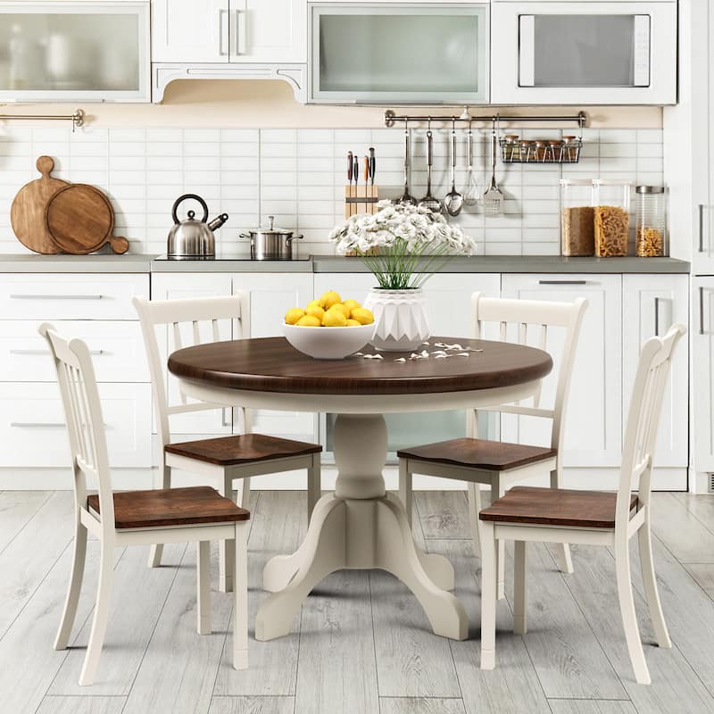 Gymax 4PCS Wooden Dining Side Chair High Back Armless Home Furniture - See Details